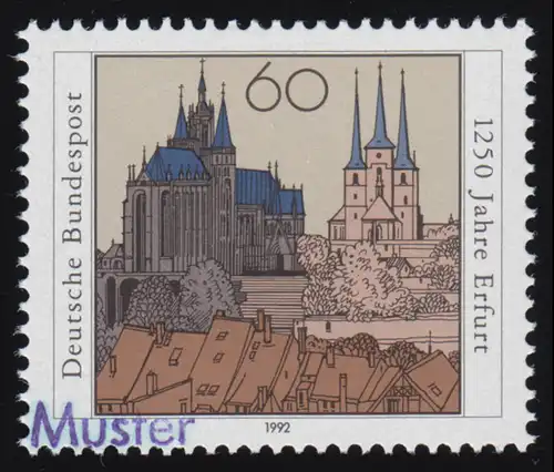 1611 Jubiläum 1250 Jahre Erfurt, Muster-Aufdruck