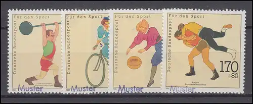 1499-1502 Gewichtheben Radfahren Basketball Ringen, Satz mit Muster-Aufdruck