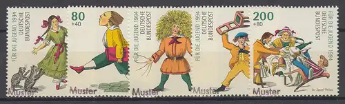 1726-1730 Heinrich Hoffmann: Der Struwwelpeter, Satz mit Muster-Aufdruck