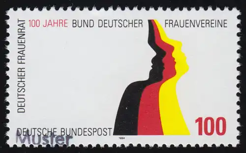 1723 Bund Deutscher Frauenvereine/Deutscher Frauenrat, Muster-Aufdruck