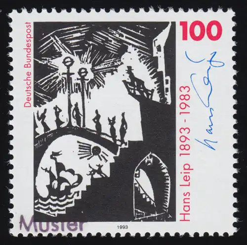 1694 Schriftsteller und Grafiker Hans Leip, Muster-Aufdruck