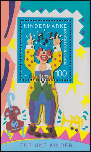 Block 27 Für uns Kinder: Musikclown, Muster-Aufdruck