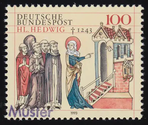 1701 Heilige Hedwig von Schlesien, Muster-Aufdruck