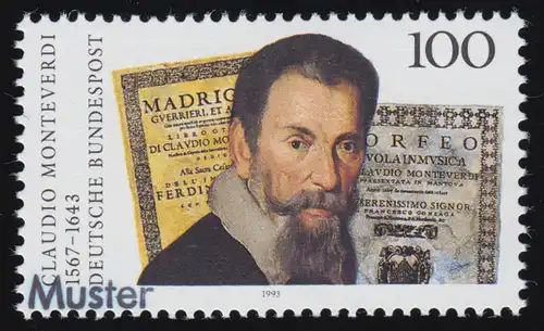 1705 Komponist Claudio Monteverdi, Muster-Aufdruck