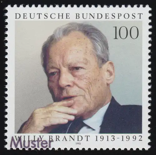1706 Friedensnobelpreis Politiker Willy Brandt, Muster-Aufdruck