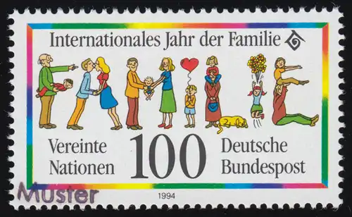 1711 Internationales Jahr der Familie, Muster-Aufdruck