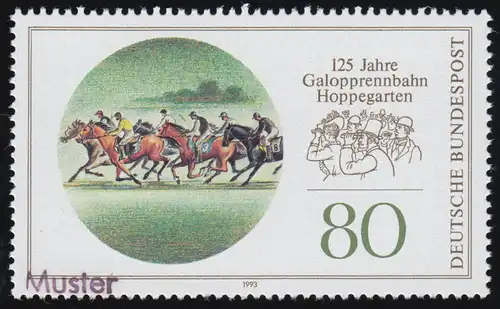 1677 Galopprennbahn Hoppegarten bei Berlin, Muster-Aufdruck
