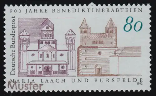 1671 Benediktinerabteien Maria Laach und Bursfeld, Muster-Aufdruck
