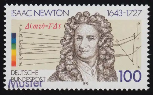 1646 Mathematiker und Astronom Sir Isaac Newton, Muster-Aufdruck