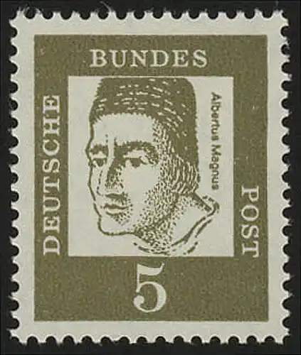 347yb DUNKELOLIV (fluorésique) Allemands 5 Pf Albertus Magnus **