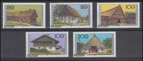 1819-1823 Bauernhäuser: Eifel Sachsen Mecklenburg, Satz mit Muster-Aufdruck