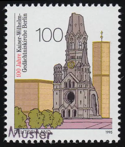1812 Kaiser-Wilhelm-Gedächniskirche Berlin, Muster-Aufdruck