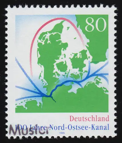 1802 Jubiläum 100 Jahre Nord-Ostesee-Kanal , Muster-Aufdruck