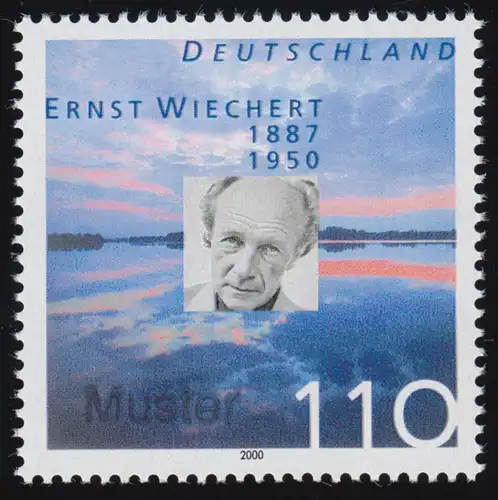 2132 Schriftsteller Ernst Wiechert, Muster-Aufdruck