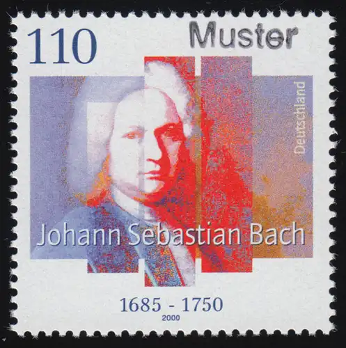 2126 Komponist Johann Sebastian Bach, Muster-Aufdruck