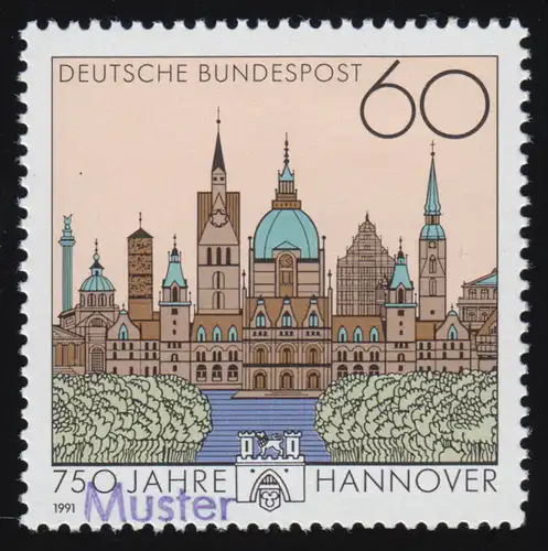 1491 Jubiläum 750 Jahre Hannover, Muster-Aufdruck