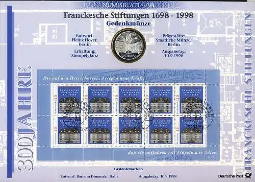 2011 Fondation Franckesche - Numisblatt 4/98