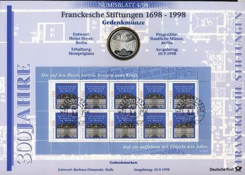 2011 Fondation Franckesche - Numisblatt 4/98