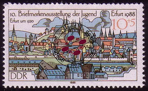 3173 Ausstellung 1988 10+5 Pf Erfurt O