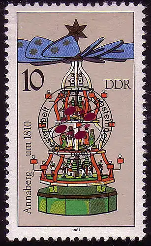 3134 Pyramides de Noël Mines Métallifères 10 Pf Annaberg O