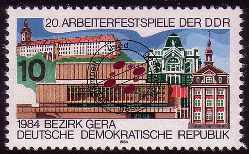 2880 Arbeiterfestspiele der DDR 10 Pf O gestempelt