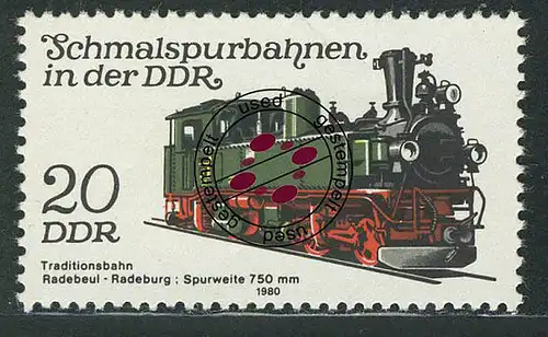 2562 Schmalspurbahnen 20 Pf Lokomotive O