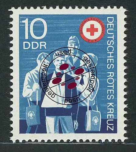 1789 Croix-Rouge allemande 10 Pf O Tamponné