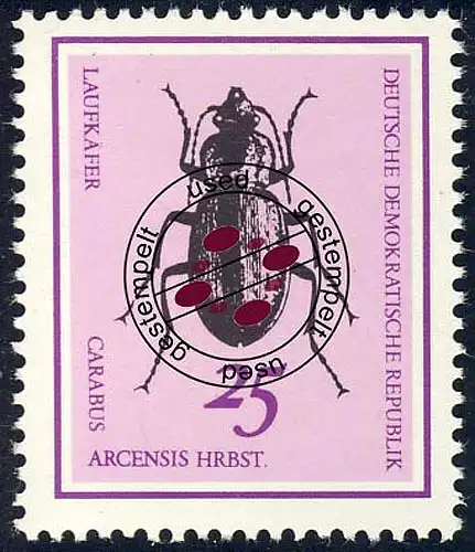 1414 Käfer Feldlaufkäfer 25 Pf, gestempelt O