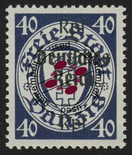 726X Gdansk avec impression 40 Pf sur 40 pf O