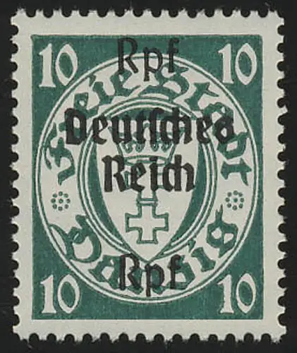 720 Gdansk avec impression 10 Pf sur 10 pf **