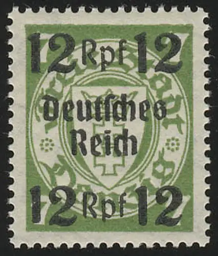 721 Danzig mit Aufdruck 12 Rpf auf 7 Pf, postfrisch **