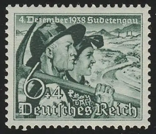 684y Sudetenland 6+4 Pf, postfrisch **