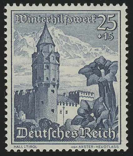 682 WHW Hall / Enzian 25+15 Pf, postfrisch **