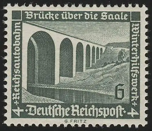 637 Winterbildwerk Saalebrücke 6 Pf **