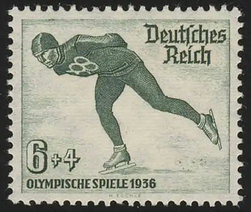 600X Olympische Winterspiele 6+4 Pf, postfrisch ** Eislaufen