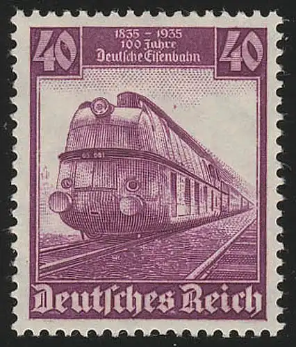 583 Deutsche Eisenbahn 40 Pf ** geprüft