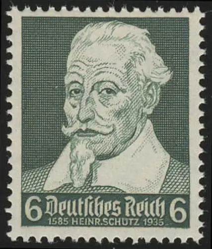573 Komponisten 6 Pf Heinrich Schütz, postfrisch **