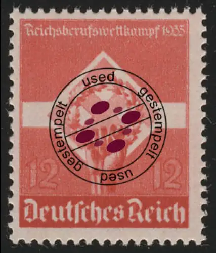 572x Reichsberufswettkampf 12 Pf, gestempelt O