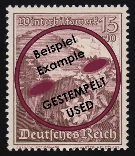 681 WHW Erzberg/Alpenrose 15+10 Pf, gestempelt O