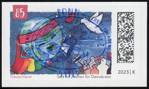 3772 Signifie un signe de démocratie autocollant en FB 127, EV-O Bonn