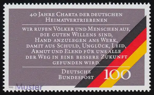 1470 Charte des déplacés allemands, impression de modèle
