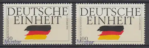 1477-1478 Deutsche Einheit, Staatsflagge, Satz mit Muster-Aufdruck