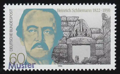 1480 Altertumsforscher Heinrich Schliemann, Muster-Aufdruck