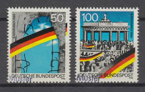 1481-1482 Grenzöffnung und Berliner Mauer, Satz aus Bogen mit Muster-Aufdruck