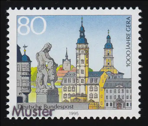 1772I Gera mit PLF I Strich an Laterne, Feld 8, Muster-Aufdruck