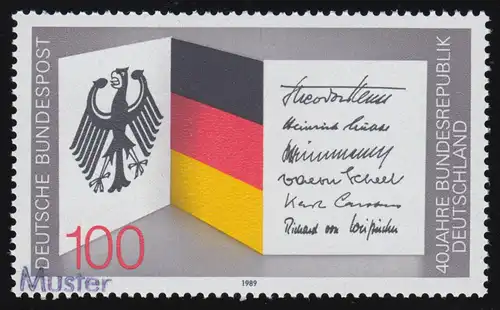 1421 Jubiläum 40 Jahre Bundesrepublik Deutschland, Muster-Aufdruck