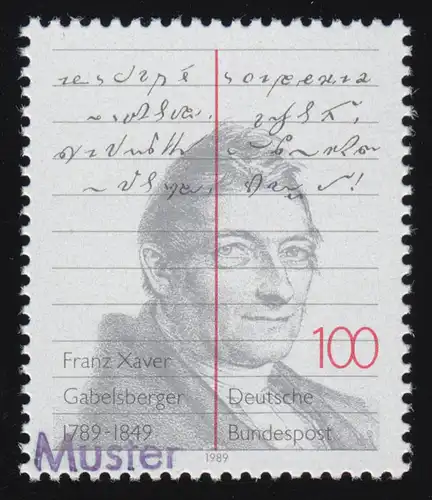 1423 Stenograph Franz Xaver Gabelsberger, impression de motif