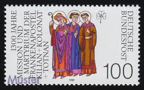 1424 Frankenapostel Kilian, Kolonat und Totnam, Muster-Aufdruck