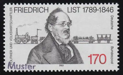 1429 Ökonom und Wirtschaftspolitiker Friedrich List, Muster-Aufdruck