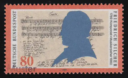 1425 Komponist und Musikerzieher Friedrich Silcher, Muster-Aufdruck